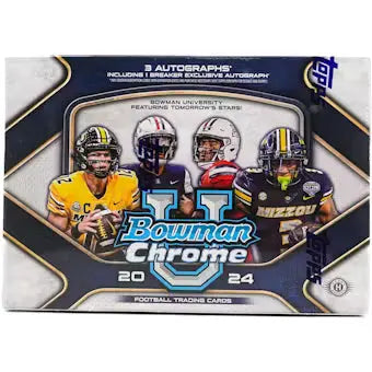 2024 Bowman Chrome University Football Factory Sealed Breakers Delight Box