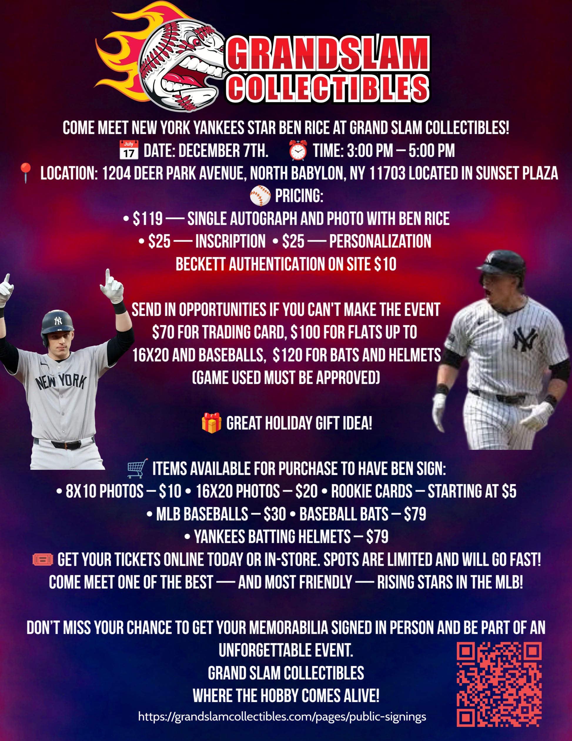 Beckett Authentication For Ben Rice Signing