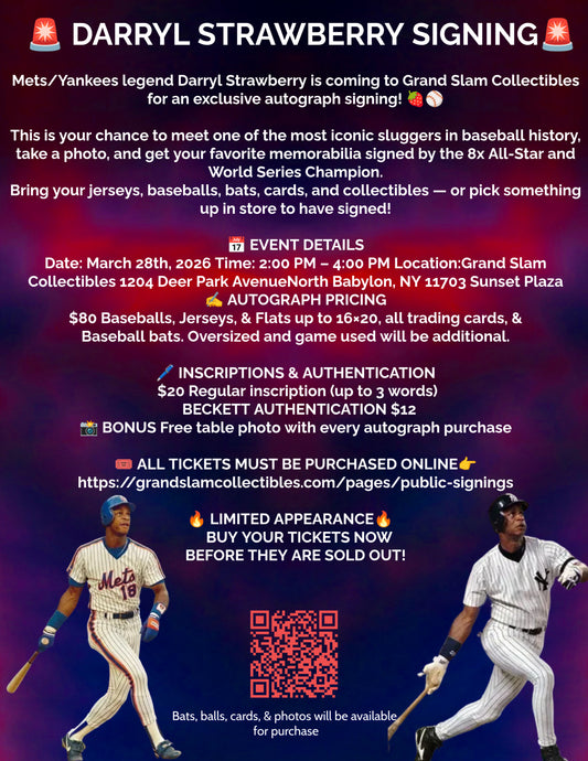 Darryl Strawberry Single Inscription/Personalization Ticket*** MUST PURCHASE AUTOGRAPH TICKET