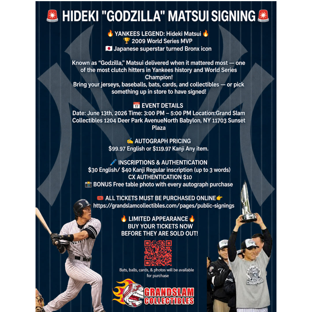MAIL IN** Hideki Matsui Single (ENGLISH) Autograph Ticket (Any single item)
