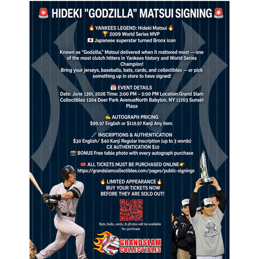 Hideki Matsui Autograph Authentication ***(MUST PURCHASE AUTOGRAPH TICKET)