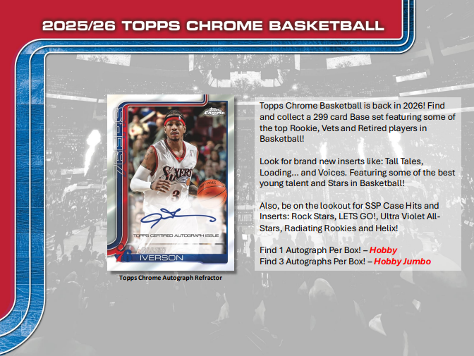 2025-26 Topps Chrome Basketball Hobby Jumbo 8-Box Case