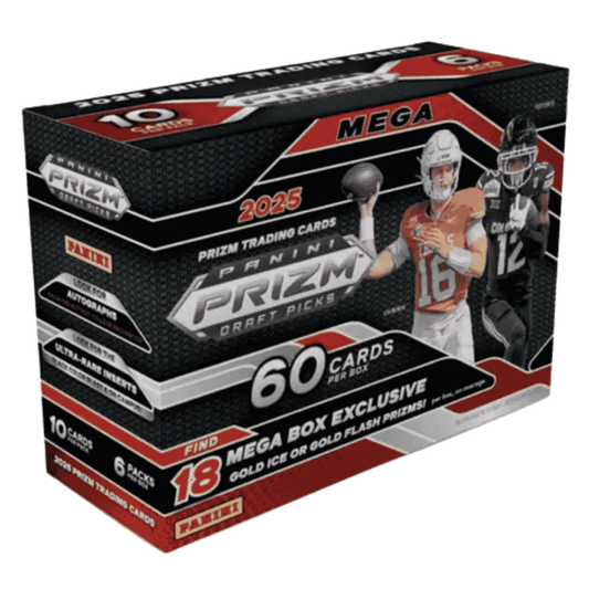 2025 Panini Prizm Collegiate Draft Football Mega Box (Gold Ice or Gold Flash)